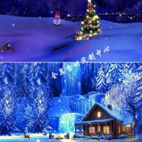 冬季圣誕節(jié)雪景全息投影，圣誕節(jié)節(jié)日全息投影素材